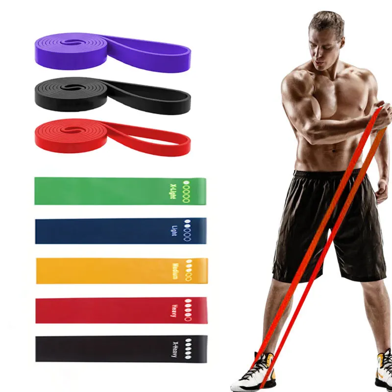 8 stücke latex spannung band yoga fitness übung elastische band brust muskel widerstand band männlichen und weiblichen pull up hilfs tensio Image