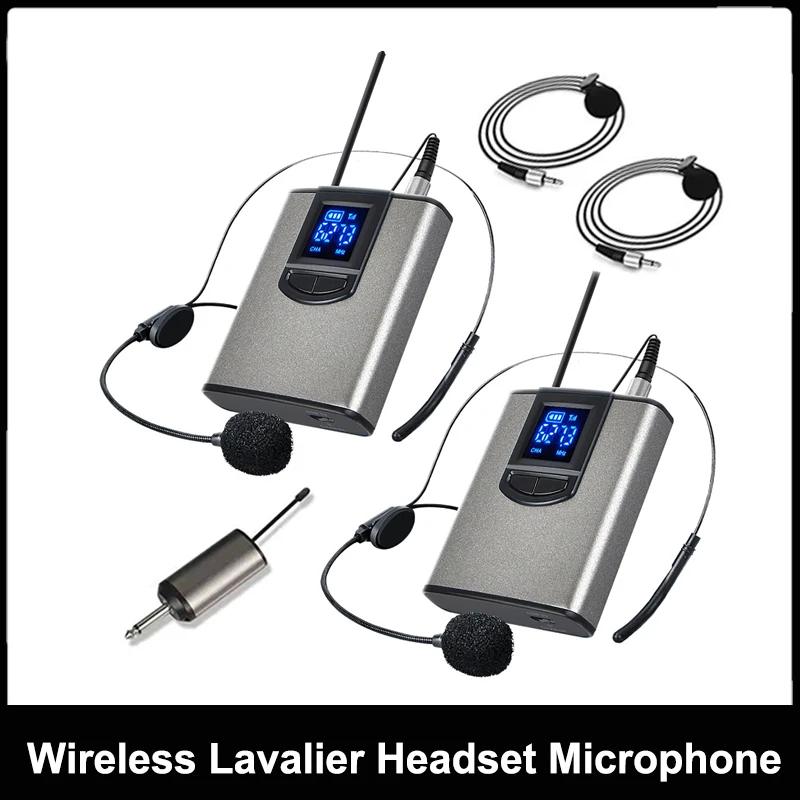 Drahtloses UHF-Mikrofon, Lavalier-Mikrofon mit Taschensender, instructionsvorlesung, Interview, Vlog, Live-Aufnahme Image