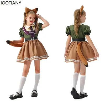 Kinder niedlichen Tier Fuchs Cosplay Kostüme Halloween Anime Film Nick Kostüm Karneval Party Maskerade Bühne Performance Kleider Image