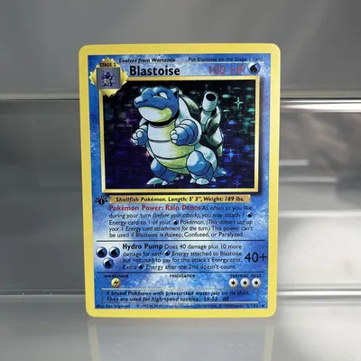 PKM-Karten 1. Auflage Charizard Blastoise Pikachu 1996 Feiern Einzelfolienkarten Image