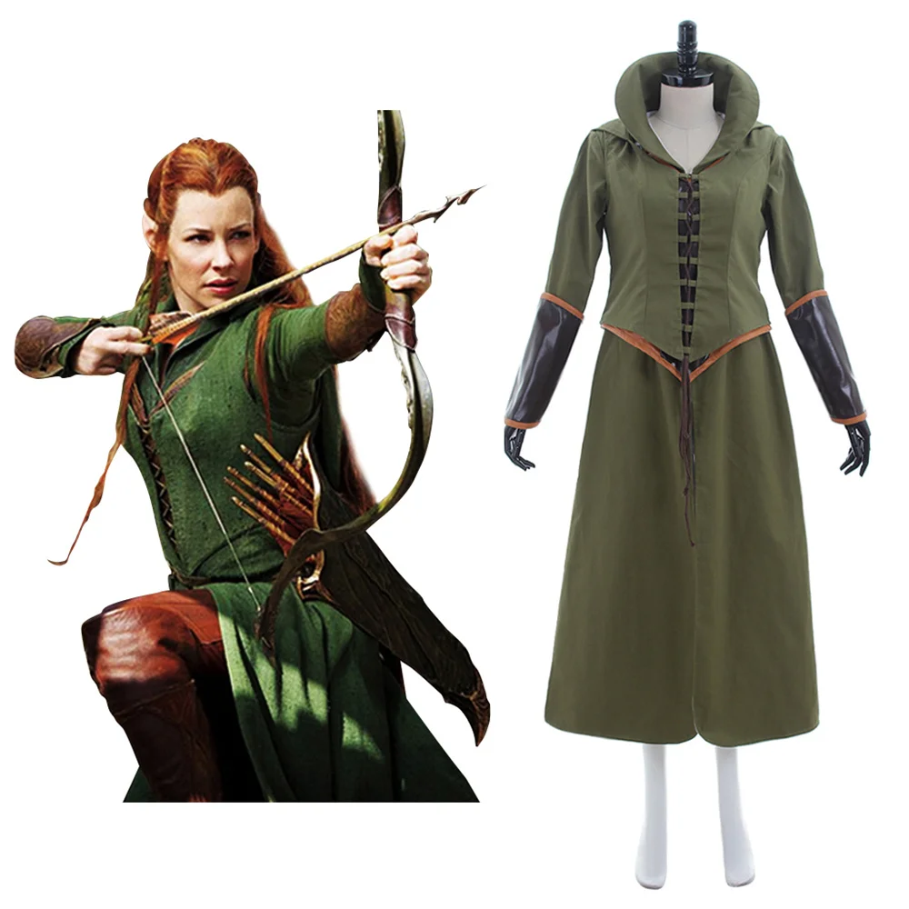 Film Elf Tauriel Cosplay Kostüme Frauen Jacke Hose Uniform Set Halloween Karneval Outfits Image