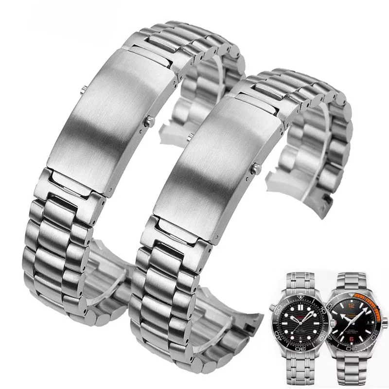 20 mm Uhrenzubehör Band Edelstahlarmband für Omega 007 Seamaster Planet Ocean 300 m Herren Sportuhr Armband Gürtel Image
