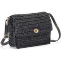 Umhängetasche VIVANCE "Handtasche", Damen, Gr. B/H/T: 23cm x 19cm x 5cm, schwarz, Papierstroh, unifarben, Taschen, Minibag, Henkeltasche, Bast-Optik, Sommertasche, Crossbody Bag