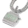 Hip Hop 5A+ CZ Stein gepflastert Bling Iced Out große Größe JOCCPOI 777 Anhänger Halskette für Männer Rapper Schmuck Gold Silber Farbe