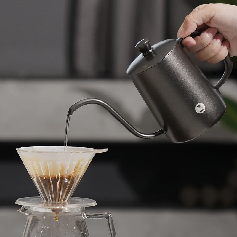 TIMEMORE FISH03 Schwanenhals-Wasserkocher 300–600 ml, Kaffeekanne zum Übergießen, Wasserkocher 90 ° Patentierter Auslauf, Kaffeekanne, Tropfkessel Image