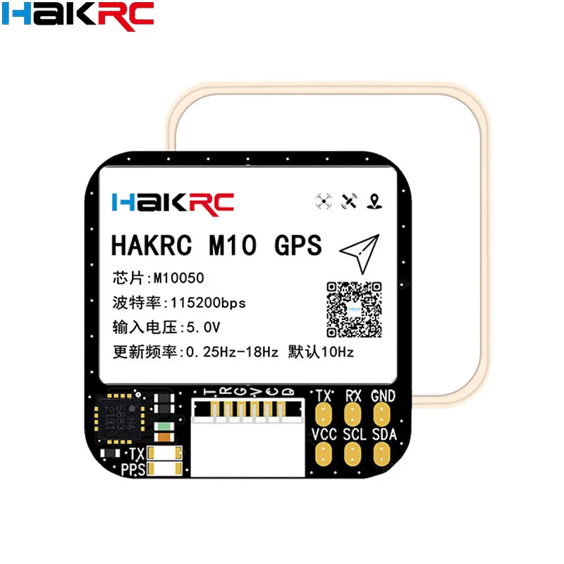 HAKRC M10 GPS-Modul mit QMC5883 Kompass Dual Protocol 5V Eingang 25x25mm für RC FPV Langstreckenflugzeug Image