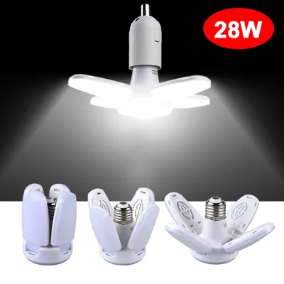 28W Fan Shape LED Bulb E27 LED Lamp Foldable 220V 110V Light Bulbs For Home Living Room Warehouse Garage Ceiling Light