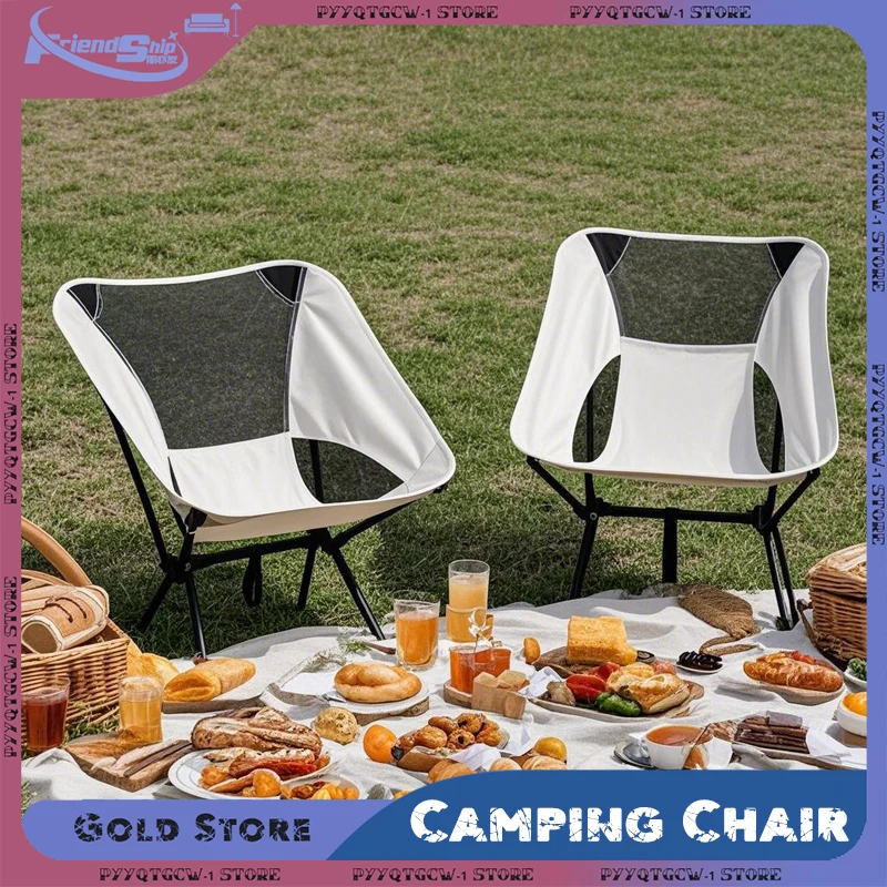 Klappbarer Mondstuhl, Outdoor, Camping, Strandstuhl, tragbar, Freizeit, Reisen, Grillen, Angeln, Stühle, abnehmbare Picknick-Gartenmöbel