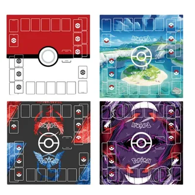Neue Pokemon Schlacht Karte Tisch Matte PTCG Anime Kawaii Karte Matte Karte Schlacht Platte Doppel Matte Yu-Gi-Oh Cartoon Lagerung Box Spielzeug Geschenk Image