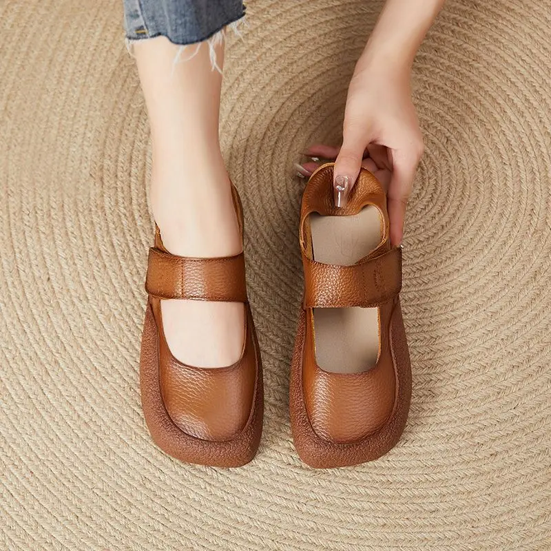 Square Toe Ballerinas Schuhe Frau Designer Plain Mary Jane Schuhe Damen Loafer Damen hand gefertigte Low Vamp Schuhe weiße Mokassins