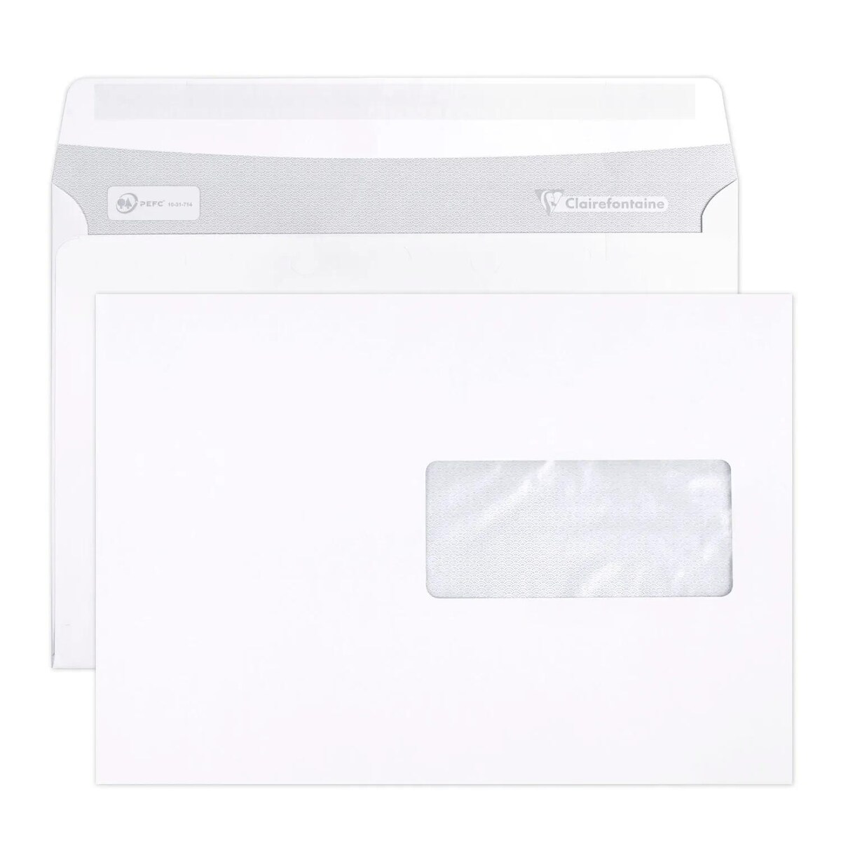 Clairefontaine 500x Umschl Adhéclair 162x229 Fen45x100- Weiß 10342C Image