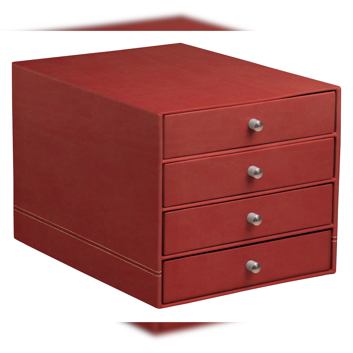 Rhodiarama Schubladenbox mit 4 geschlossenen Laden, Kunstleder, 24,8x32 ,7x22,8cm - Nacarat 194573C Image