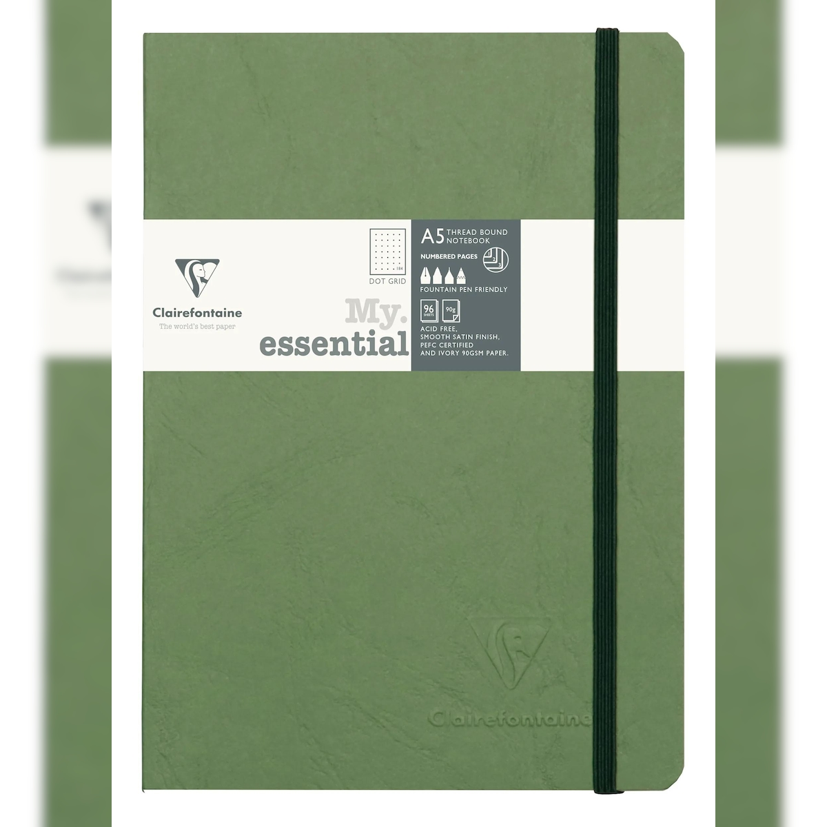 Clairefontaine 5x Notizbuch Age Bag My.Essential A5 96 Blatt dot-linierteatur - Grün 793433C Image