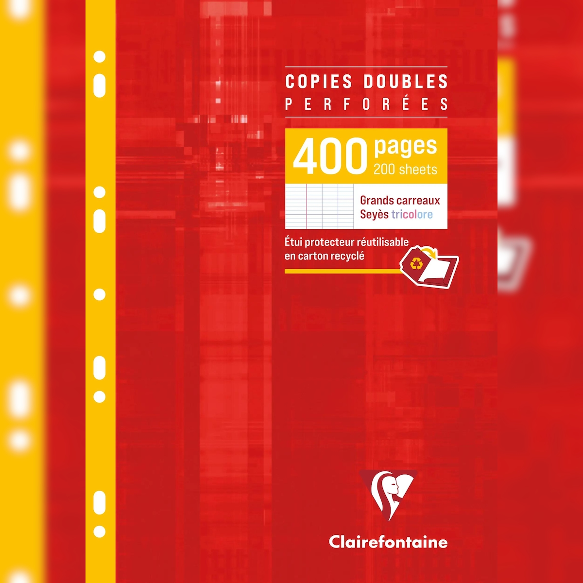 Clairefontaine 10x Packung mit 200 Blatt Kanzleibogen gelocht DIN A4, 90g, französische Lineatur - 4791C Image