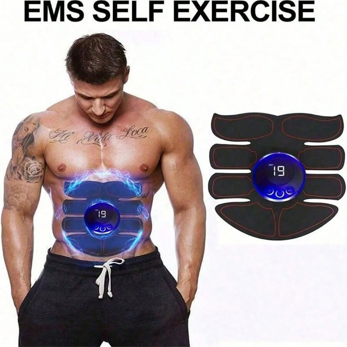 EMS 1PC Abs Stimulator,Intelligent Wireless Fitness Apparatus For Men Woman Abdomen/Arm/Leg Home Office Exercise Ab Workouts