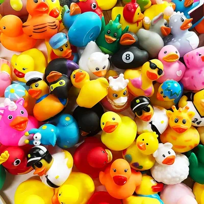 10-100PCSRubber Duck for Jeep Bath Toy Assortment Bulk Floater Duck for Kids Baby Shower Accessories