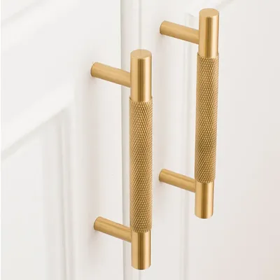 Modern Simple Nordic Brass Long Handle Cabinet Wardrobe Door European American Drawer Hardware