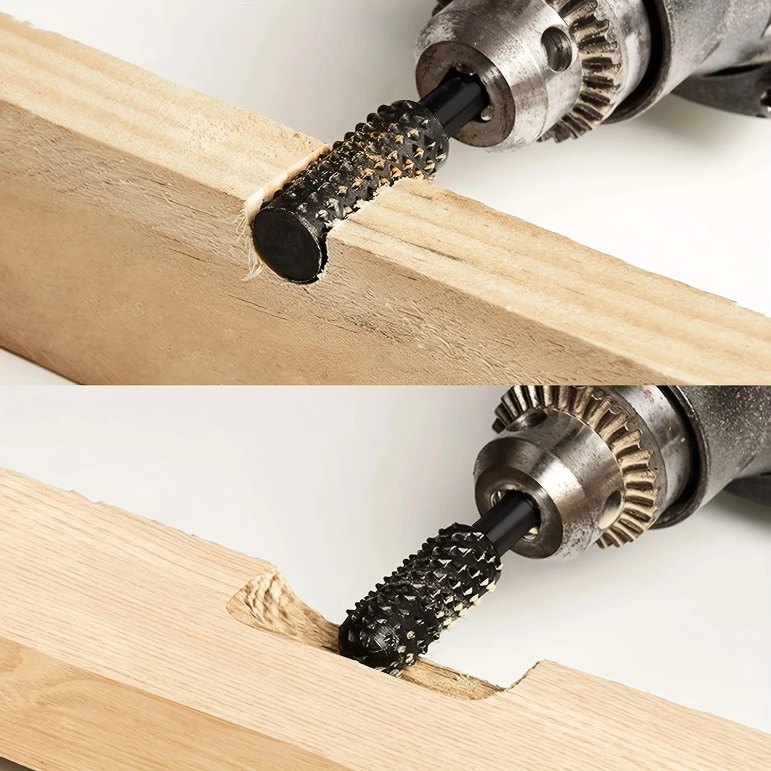 5 pezzi/10 pezzi punta da trapano per raspa per lima per intaglio del legno, set di punte per raspa rotativa da 1/4 "6 mm, lavorazione del legno fai da te rotante a forma di scalpello in rilievo
