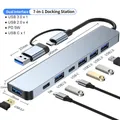 Hub USB C Hub USB 3.0, prolunga USB 7 in 1 in alluminio, splitter USB con USB 3.0, 4 porte USB 2.0 e 2 USB C Distributore USB