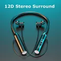 Cuffie Wireless Bluetooth 5.0 auricolari con archetto da collo cuffie sportive Stereo Hifi 9D in Silicone Halter auricolari magnetici impermeabili