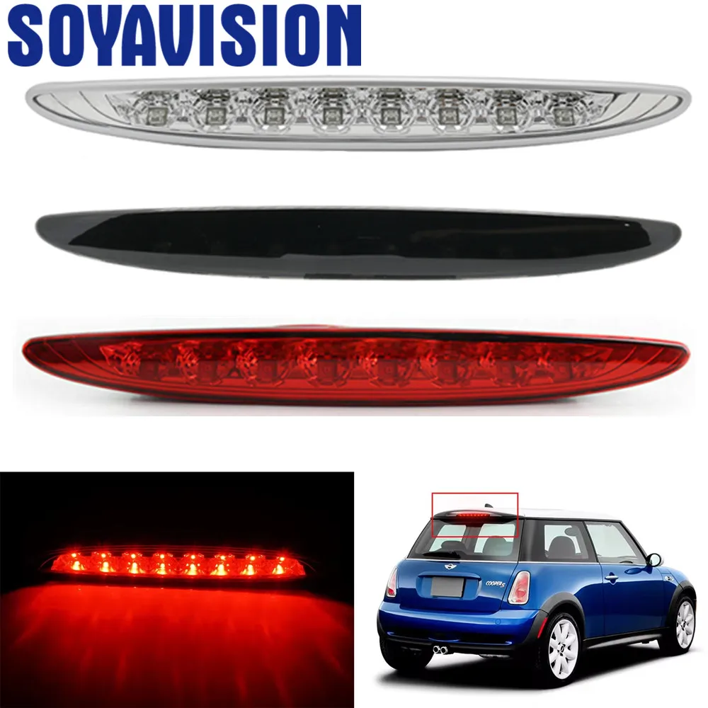 Fumo/Trasparente/Rosso Lente Auto LED 3a Luce Freno per Mini Cooper R50 R53 2002-2006 Auto Posteriore Montaggio Alto Terza Luce di Arresto del Freno