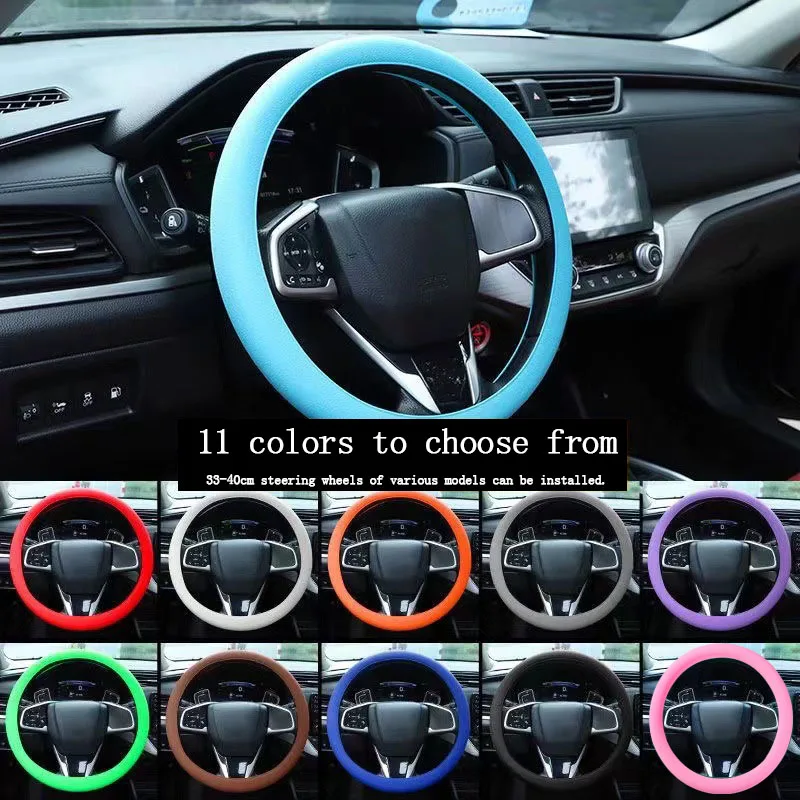 Coprivolante universale per auto Accessori per auto in silicone morbido Coprivolante antiscivolo Decorazione protettiva per styling automatico