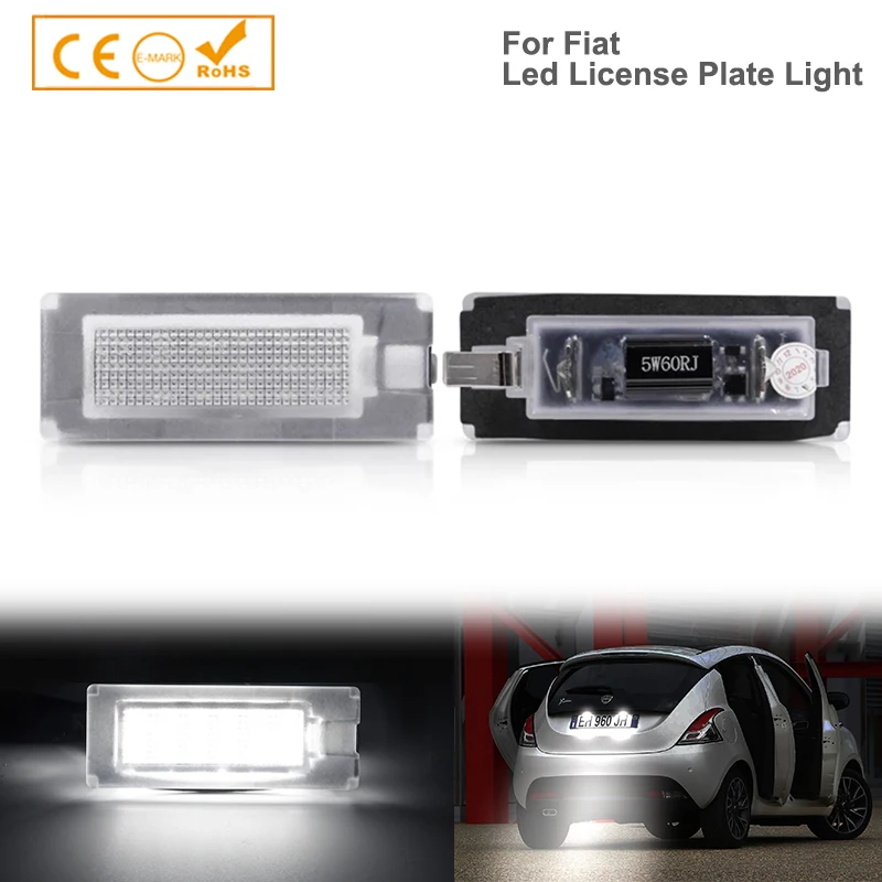 2 pezzi senza errori 18smd bianco LED luci targa luci numero lampade per Fiat Ducato Bus Box Lancia Ypsilon Musa accessori auto