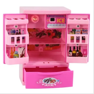 mini accessori moda frigorifero per bambola barbie casa da sogno Mobili da cucina Frigorifero Set da