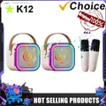 K12 Bluetooth Karaoke Machine Sistema di altoparlanti portatile 5.3 PA con 1-2 microfoni wireless Casa Famiglia Canto Regali per bambini