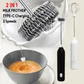 Montalatte elettrico CALDO + Frullino per le uova Ricarica wireless di tipo C 3 velocità Mini creatore di schiuma portatile Frusta per caffè Strumenti di cottura