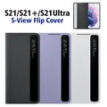 Custodia per telefono Smart Clear View Flip Mirror per Samsung Galaxy 5G S21 / S21Plus / S21 Cover protettive in ultra pelle
