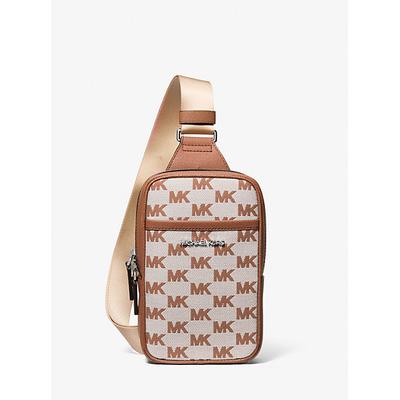 Michael Kors Cooper Logo Jacquard Sling Pack Brown One Size