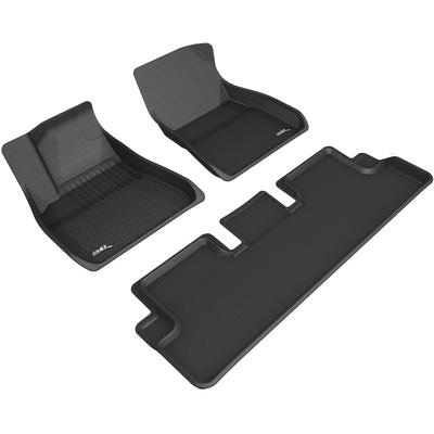 3D Mats USA Floor Made of Rubber Black Molded Liner KAGU All-Weather Custom Fit Series, Front & Second Row, L1TL01601509