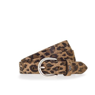 Ledergürtel MUSTANG, Damen, Gr. 95, taupe, schwarz braun, Leder, animal-print, modisch, Gürtel, Modischer Animal-Print, 2,5 cm Image