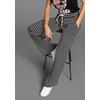 Jerseyhose KANGAROOS, Damen, Gr. 36, N-Gr, schwarz-weiß (schwarz, sanftes weiß), Jersey, Obermaterial: 95% Viskose, 5% Elasthan, gestreift, casual, figurumspielend extralang, Hosen, gestreift mit weitem Beim - NEUE KOLLEKTION