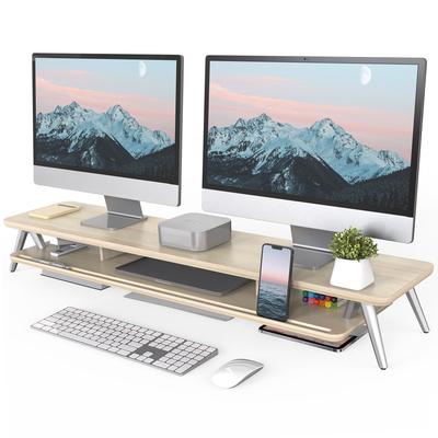 Fenge Dual Monitor Stand with Storage Organizer & Cable Management
