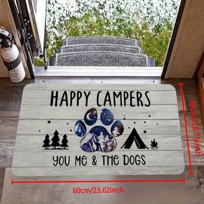 TEMU Welcome Mat For Campers - Washable, Soft Material, Absorbent, Strong Anti-slip Indoor And Outdoor Decorative Rug, Suitable For Camping And Rv Enthusiasts. Rv Patio Mats Image