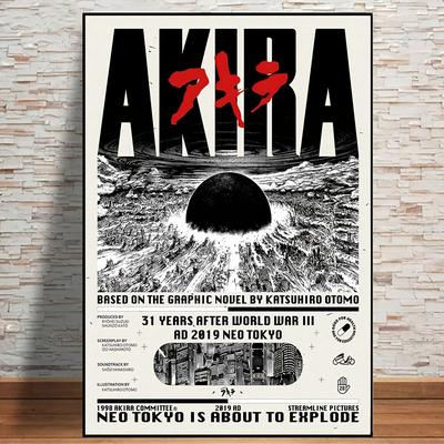 TEMU Akira Anime Canvas Poster, Wall Art Print For Bedroom And Living Room Decor, Home Decoration - 1pc, Kawaii Room Decor, Painting, Wall Decor Image