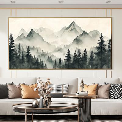 TEMU 1pc Canvas Poster, Mountain Jungle Painting, , Canvas Wall Art, Artwork Wall Painting For Gift, Bedroom, Office, Living Room, Cafe, Bar, Wall Decor, Home Decoration, Dormitory Decoration Image