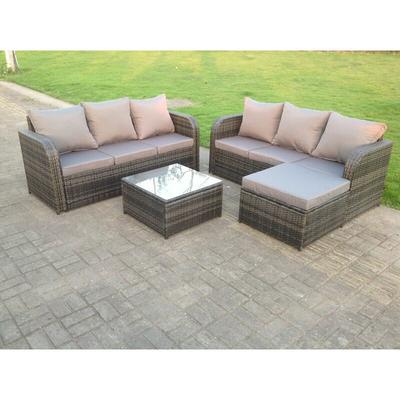 Fimous Outdoor Gartenmöbel Set 8-Sitzer Polyrattan Garten Sofa Balkonmöbel Sitzgruppe mit Image