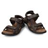 Sandale PANAMA JACK "Salton", Herren, Gr. 45, braun (dunkelbraun), Nappaleder, vintage, casual, Schuhe, Sommerschuh, Klettschuh, Outdoorsandale mit Softfußbett