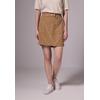 Sommerrock STREET ONE STUDIO, Damen, Gr. 46, braun (creamy braun), Stoff, 97% Polyester, 3% Elasthan, unifarben, casual, gerade kniefrei, Röcke, mit Nieten