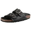 Pantolette VERBENAS "Randell Napa Tachas", Damen, Gr. 41, schwarz, Leder, modisch, Schuhe, Sommerschuh, Freizeitschuh, Festivalschuh, Urlaubschuh, Hausschuh