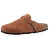 Clog MAN'S WORLD, Herren, Gr. 45, braun (cognac), Veloursleder, klassisch, Schuhe, Schlappen, Sommerschuh, Hausschuh mit vorgeformtem Fußbett