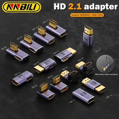 NNBILI HDMI 2.1 Cable Adapter Mini Micro HDMI to HDMI Converter 48Gbps 8K@60Hz 4K@120Hz for PS4 PS5 Laptop HDTV Projector PC ﻿