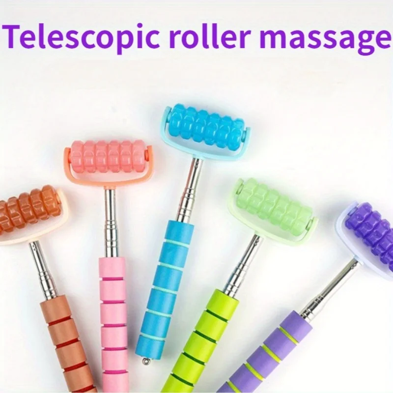 1 Stück Teleskop-Rollenmassagegerät, Ganzkörper-Massageroller aus Edelstahl, Massagegeräte, Geschenke für Familie und Freunde, Image