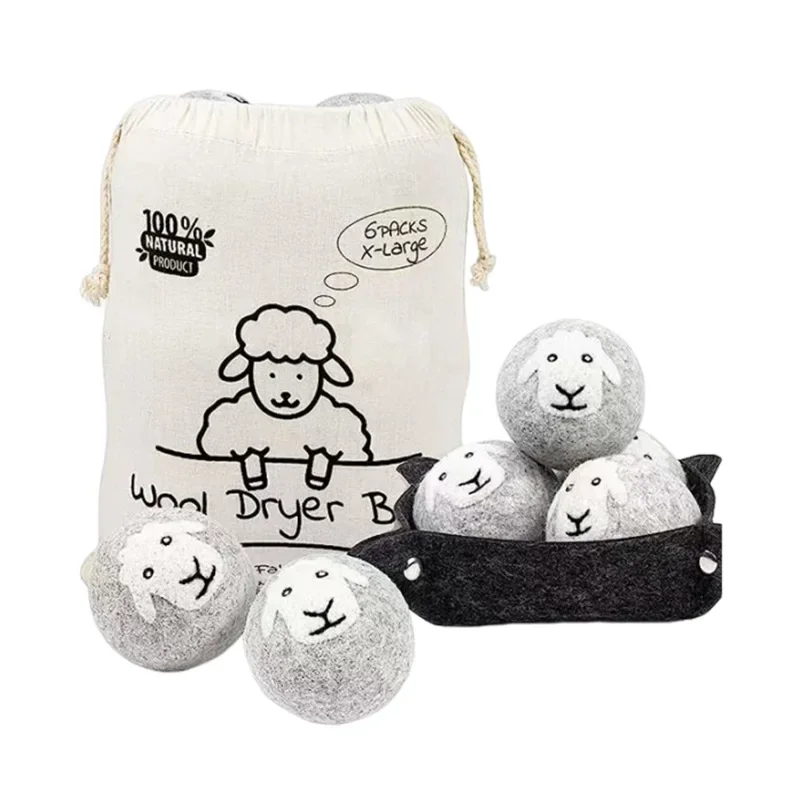 Wool Felt Ball Anti-static Washing Machine Anti Entanglement Washing Ball Wool Ball Gray Wool Drying Ball Sticky Wool Ball Image