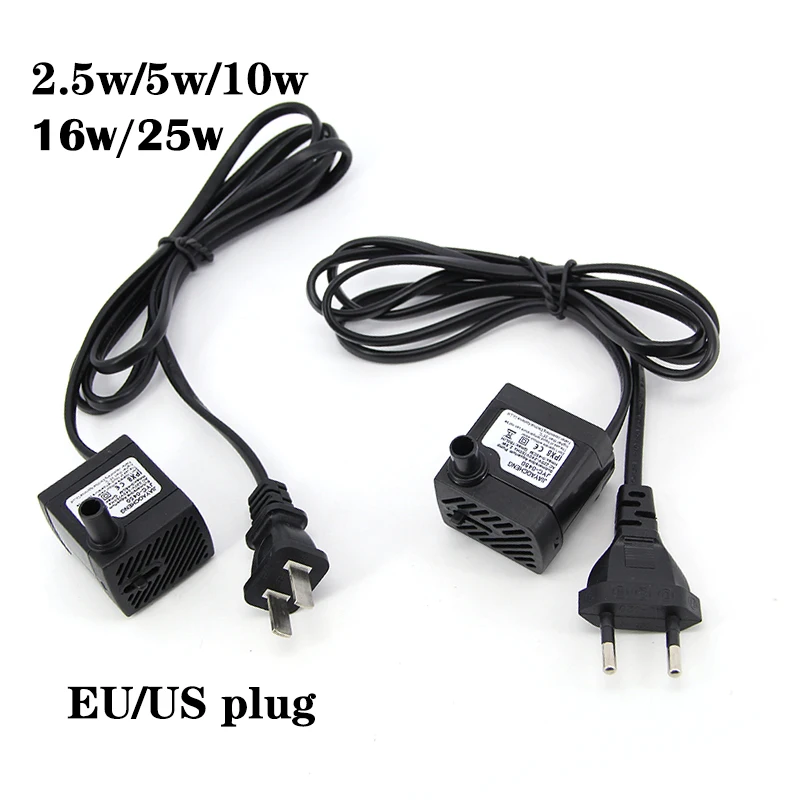 AC 220V EU UNS Stecker 2,5 W 5 watt 10 watt 16 watt 25 watt Tauch Wasserpumpe Aquarium brunnen Pumpe Luft Fisch Teich Pool Tank Wasserpumpe Image
