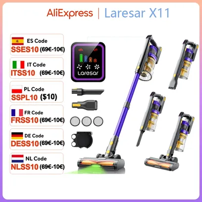 Laresar X11 550 W 55000 PA Saugleistung Akku-Staubsauger Handheld Smart Home Staubbecher 60 Minuten Image