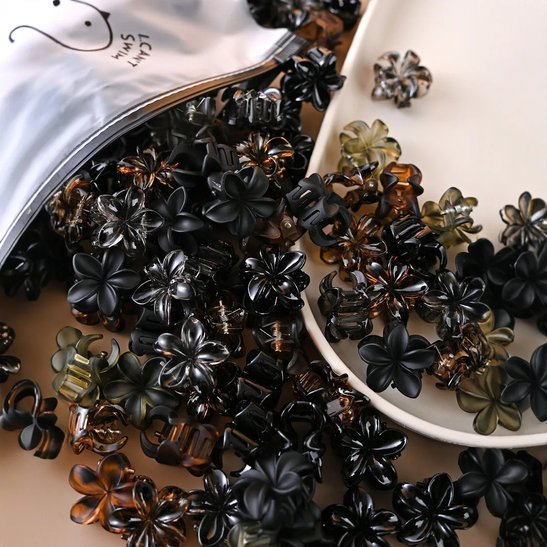 10 Stück Vintage Farbe gemischt braun beige Leopardenmuster Blume kleine Haarspangen Klaue Haarnadel Seite Clip Haarspange Haarschmuck